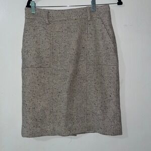Ann Taylor‎ Tweed Wool Blend Pencil Skirt Women's Size 4 Career Office Classic